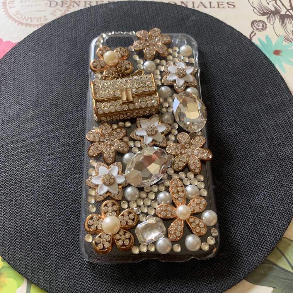 iPhone 6 Case with Bling Flower and Purse